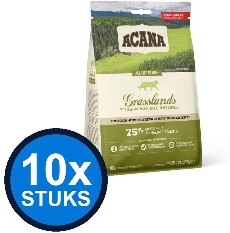 10x Acana - Highest Protein Cat grasslands duck, chicken & egg 340gr - Kattenvoer - 340 g von Acana – Produktfoto