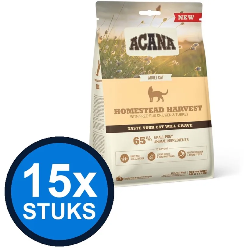 15x Acana - Cat homestead harvest chicken & turkey 340gr - Kattenvoer - 340 g von Acana – Produktfoto