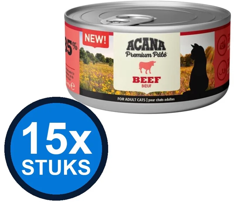 15x Acana - Premium Pate Cat Beef - Kattenvoer Natvoer - 85 g by Acana – product photo