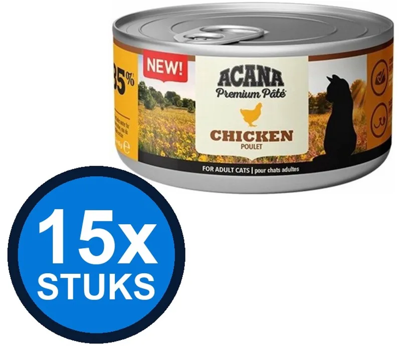 15x Acana - Premium Pate Cat Chicken - Kattenvoer Natvoer - 85 g von Acana – Produktfoto