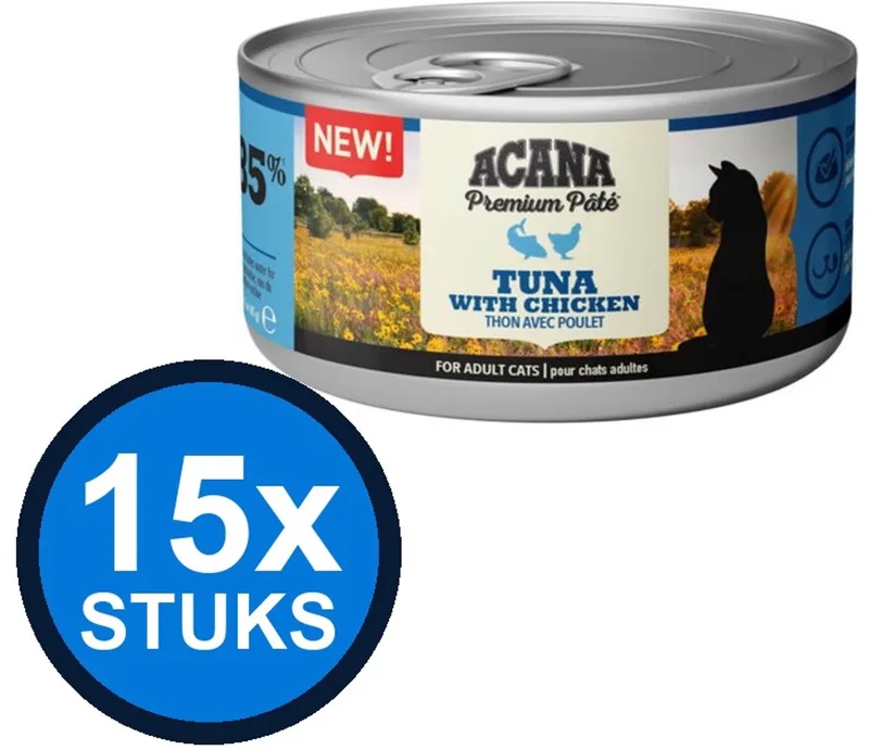 15x Acana - Premium Pate Cat Tuna & chicken - Kattenvoer Natvoer - 85 g de Acana – photo produit