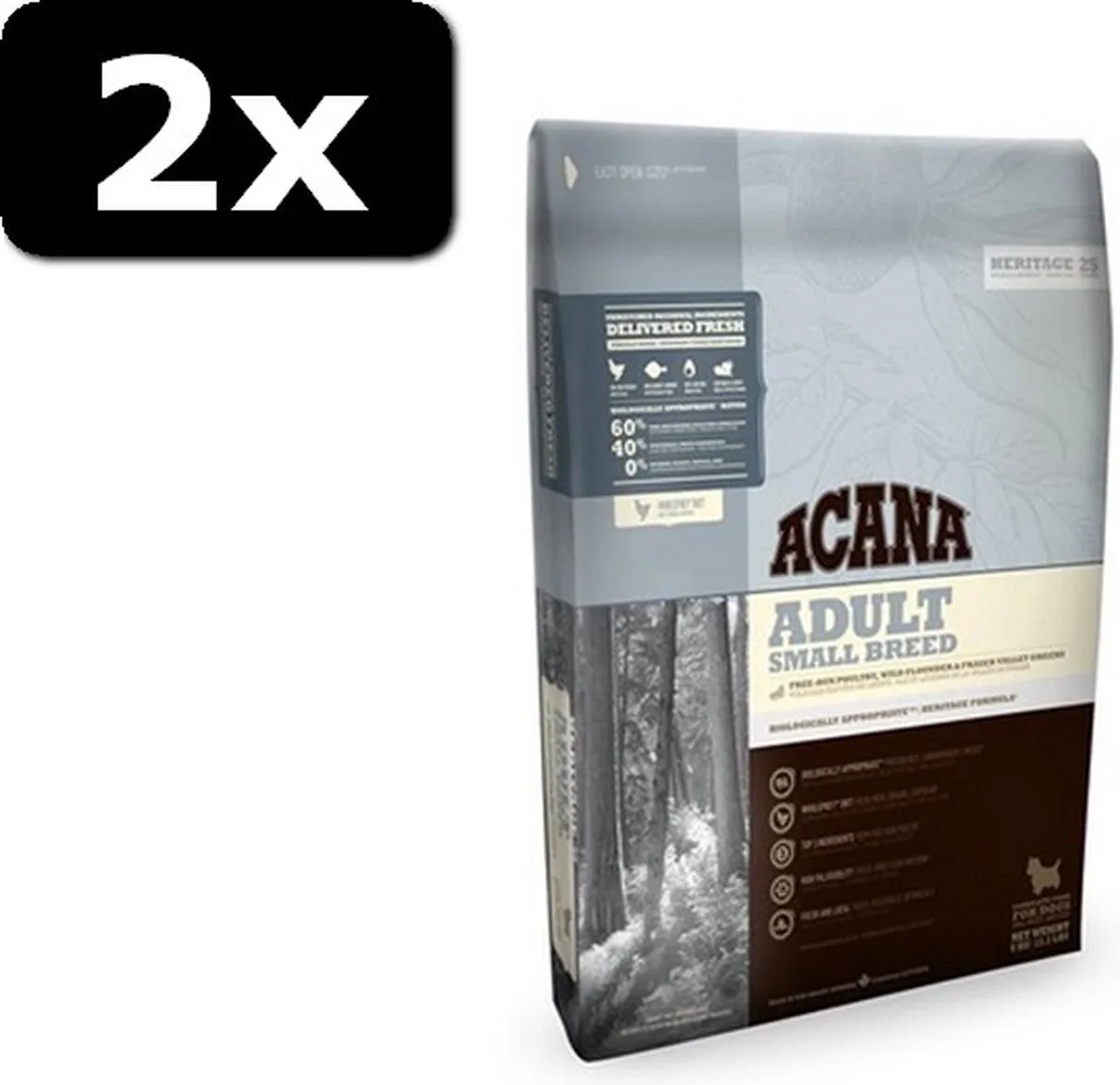 2x ACANA ADULT SMALL BREED 6KG de Acana – photo produit