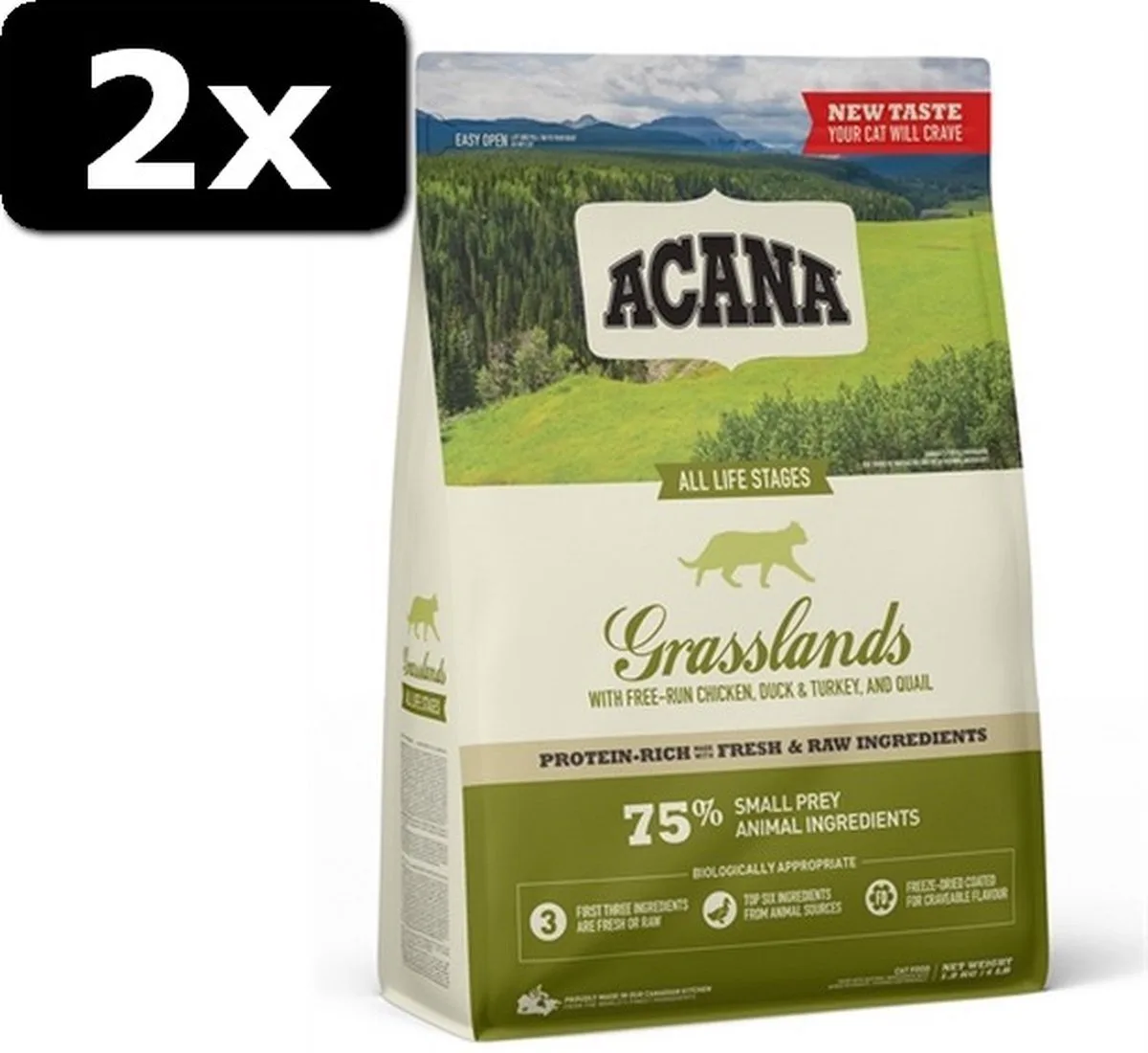 2x ACANA CAT GRASSLANDS 1,8KG van Acana – productfoto