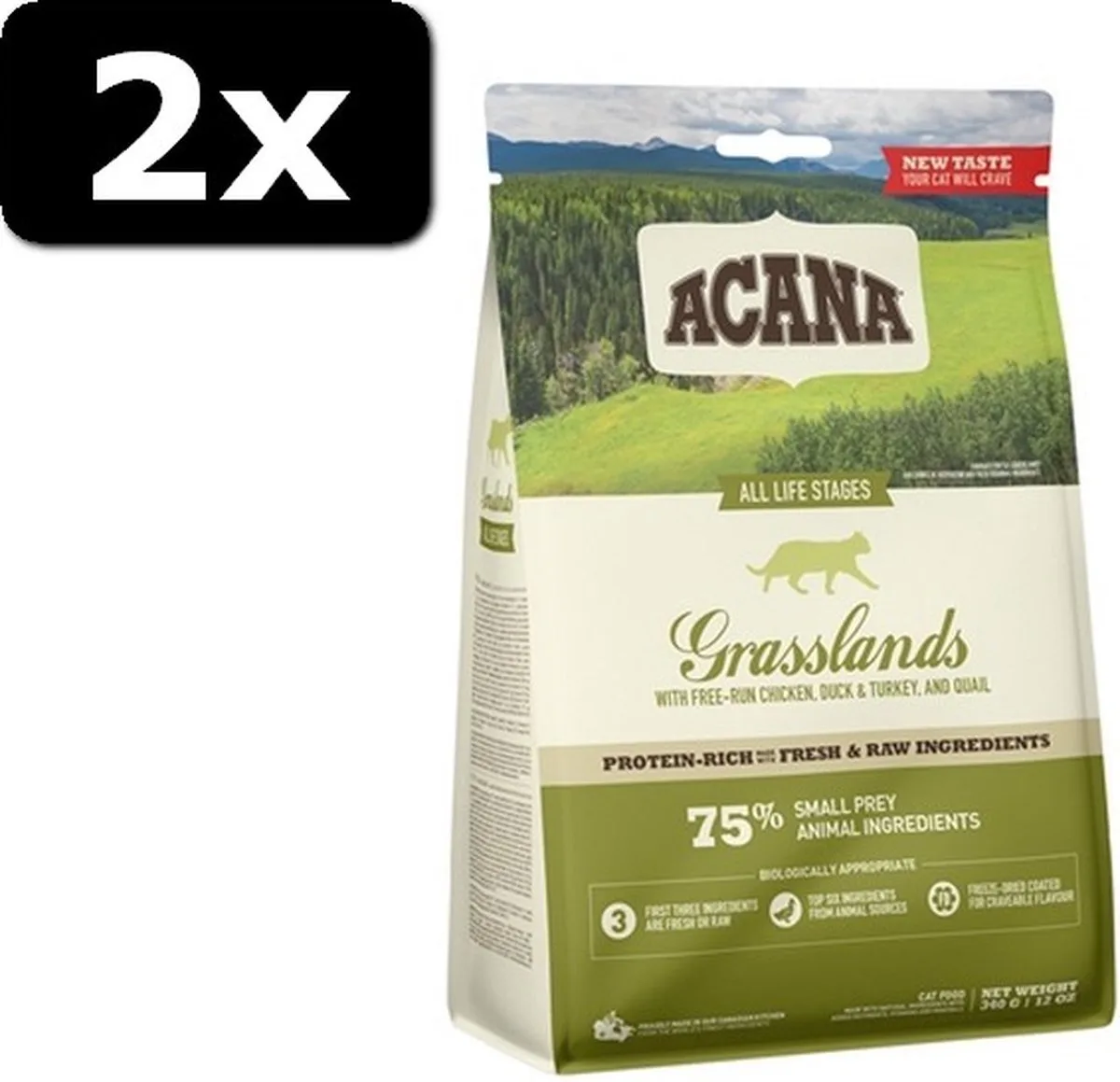 2x ACANA CAT GRASSLANDS 340GR van Acana – productfoto