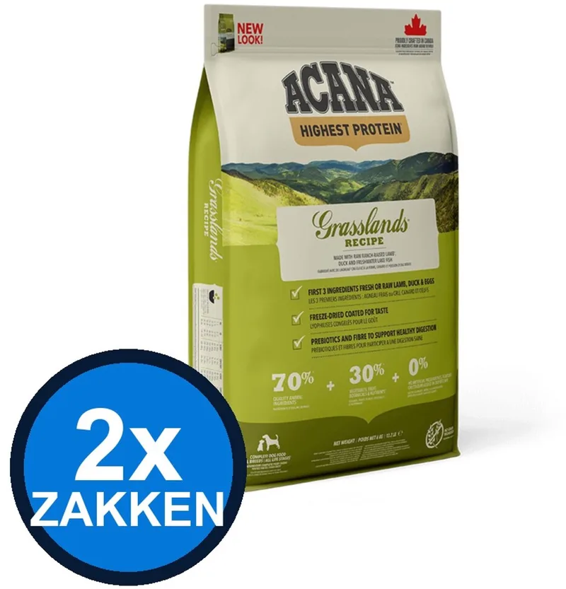 2x Acana - Grasslands Duck, Chicken & Egg - Kattenvoer Droogvoer - 4.5 kg by Acana – product photo