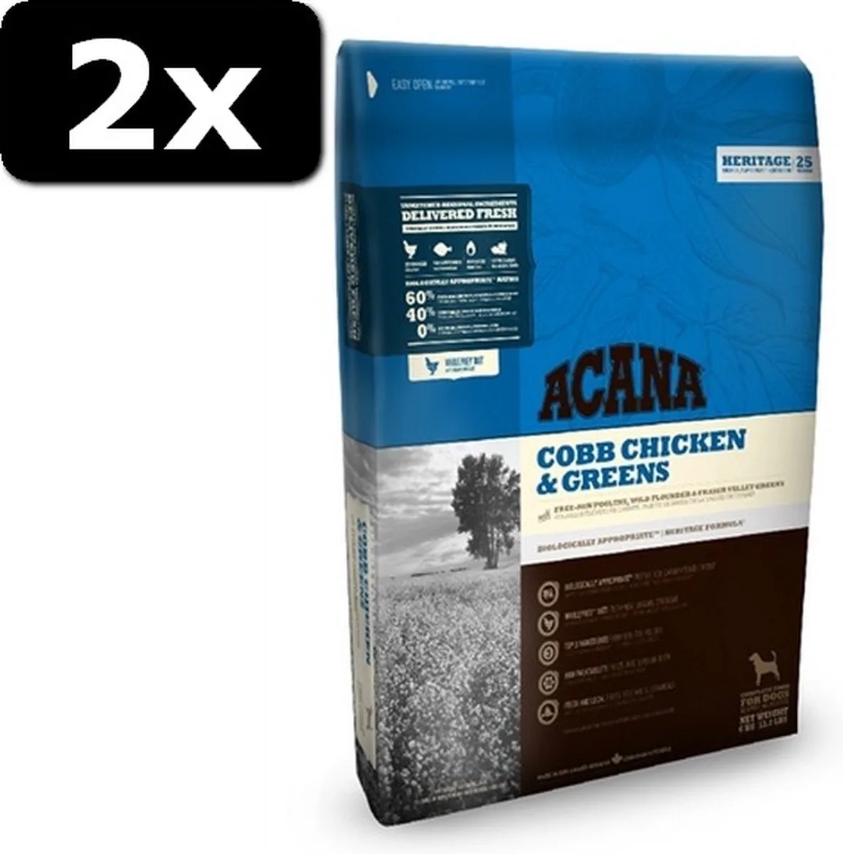 2x ACANA HERITAGE ADULT DOG 17KG de Acana – photo produit