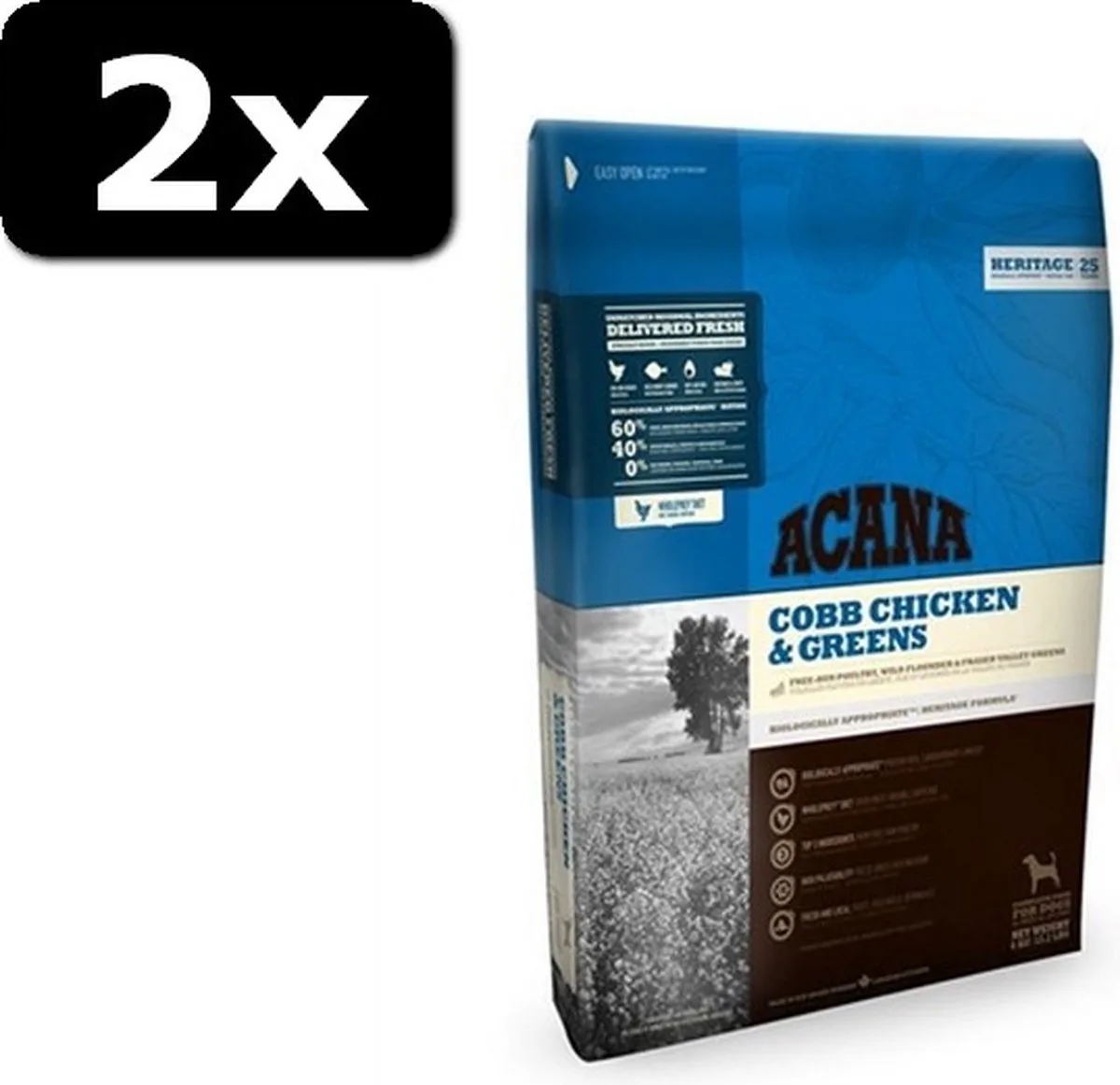 2x ACANA HERITAGE ADULT DOG 2KG de Acana – photo produit