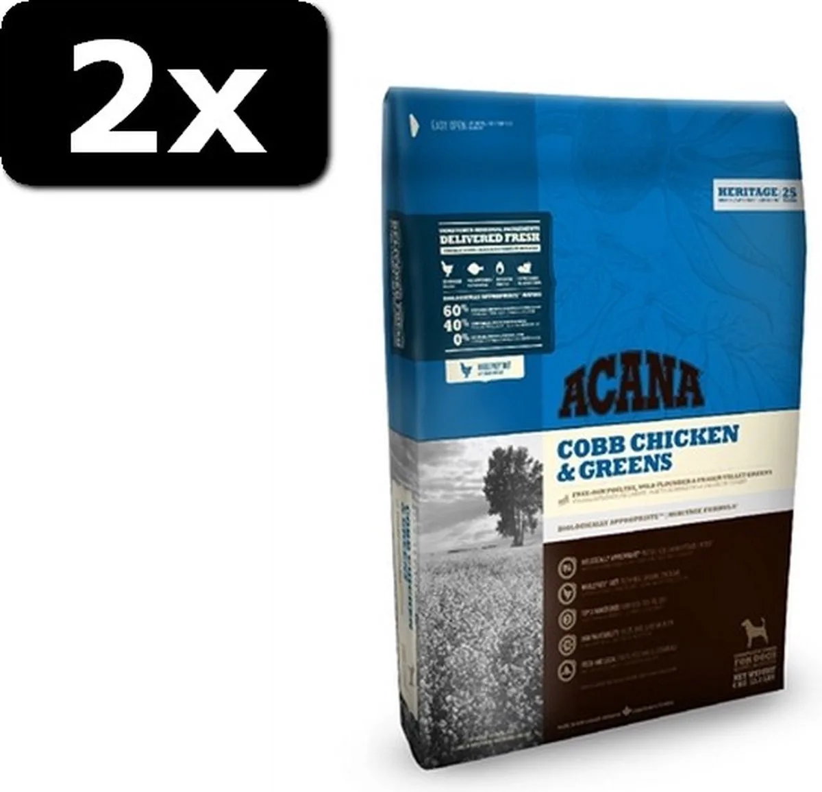 2x ACANA HERITAGE ADULT DOG 6KG de Acana – photo produit
