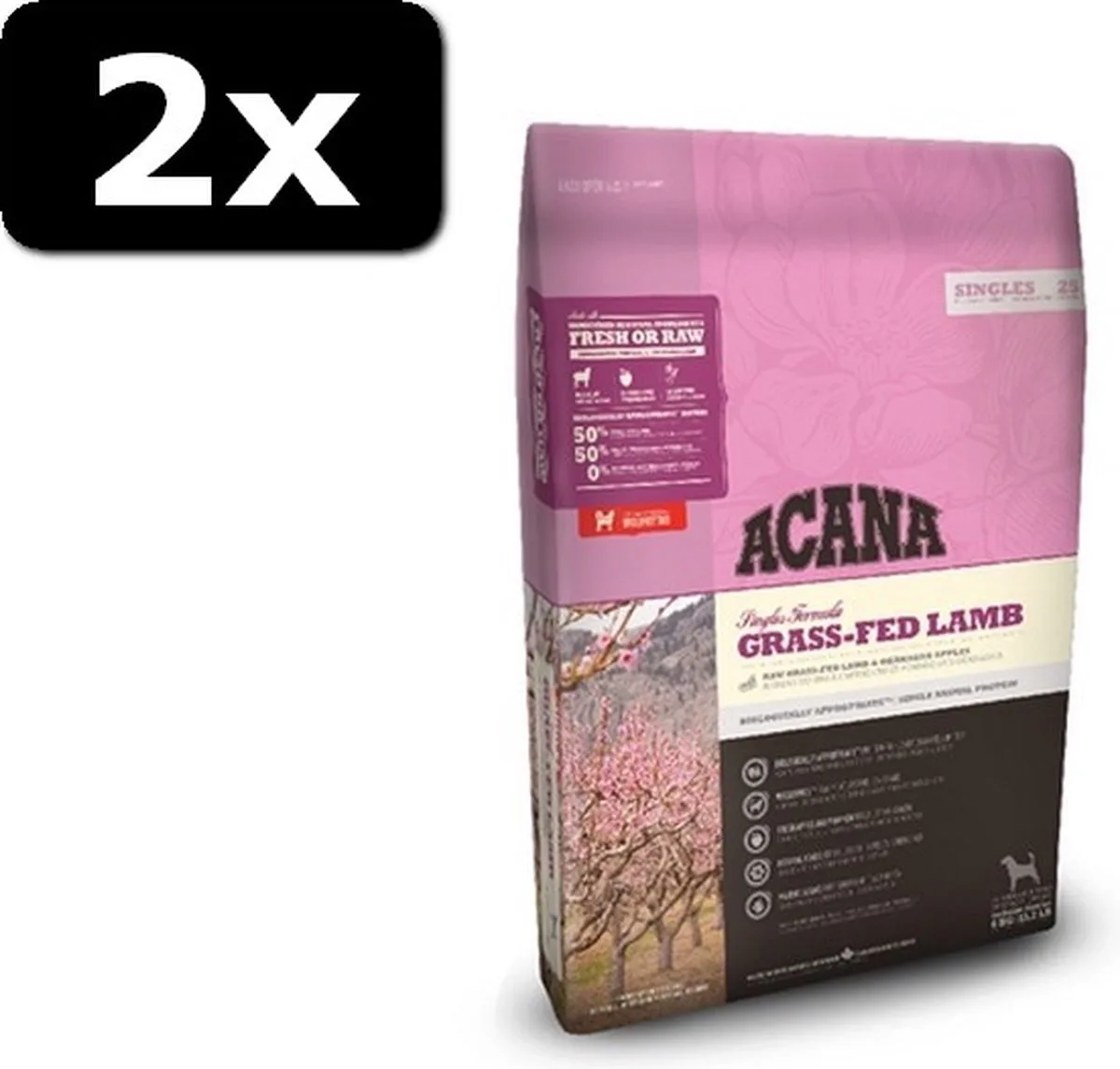 2x ACANA SINGLES GRASS-FED LAMB 17KG de Acana – photo produit