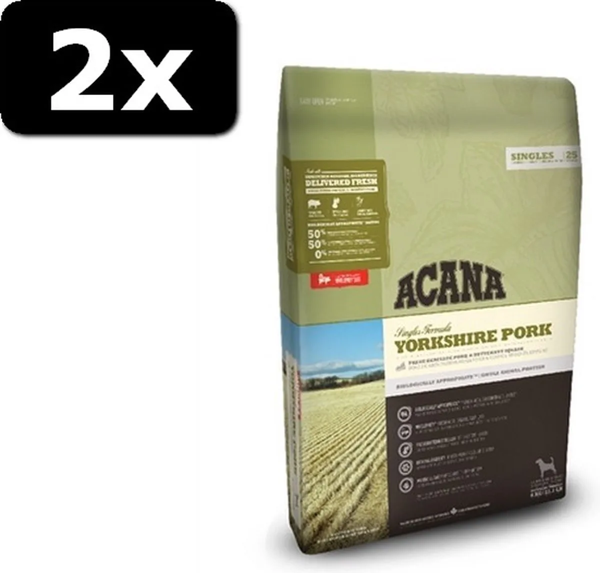 2x ACANA SINGLES YORKSHIRE PORK 6KG van Acana – productfoto