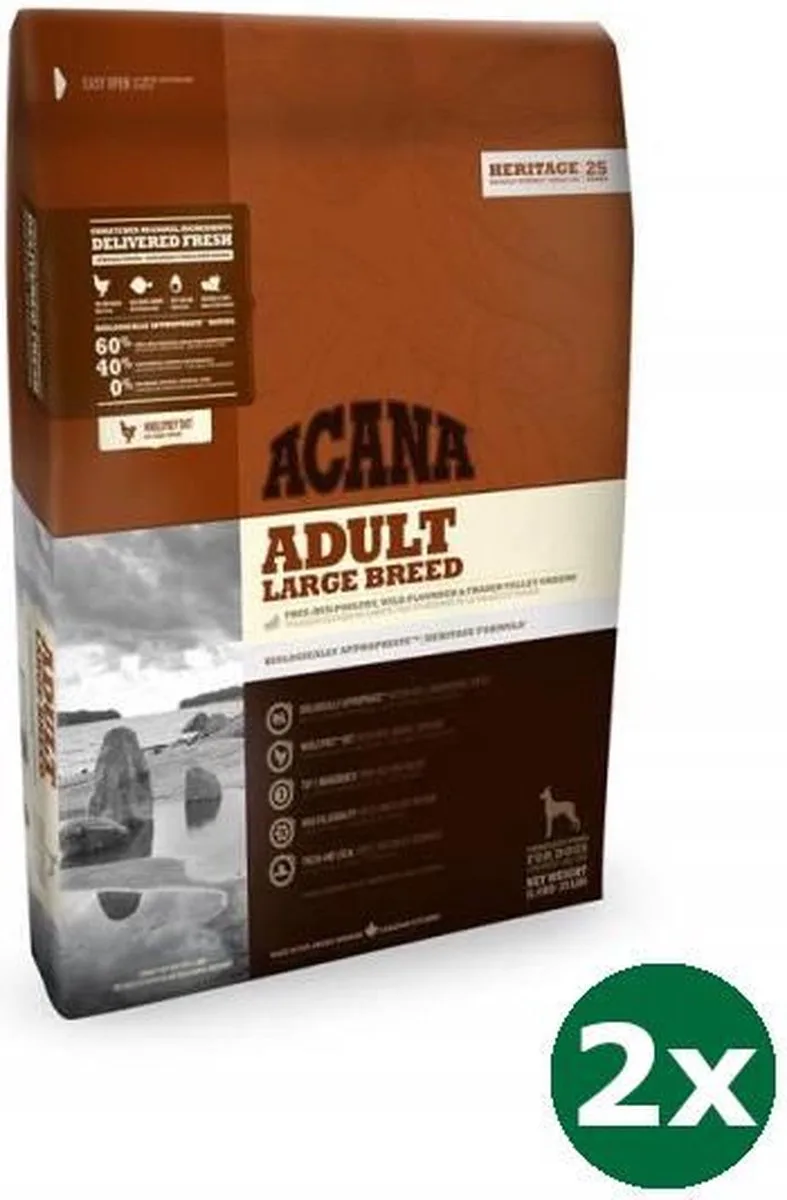 2x11,4 kg Acana dog adult large breed hondenvoer by Acana – product photo