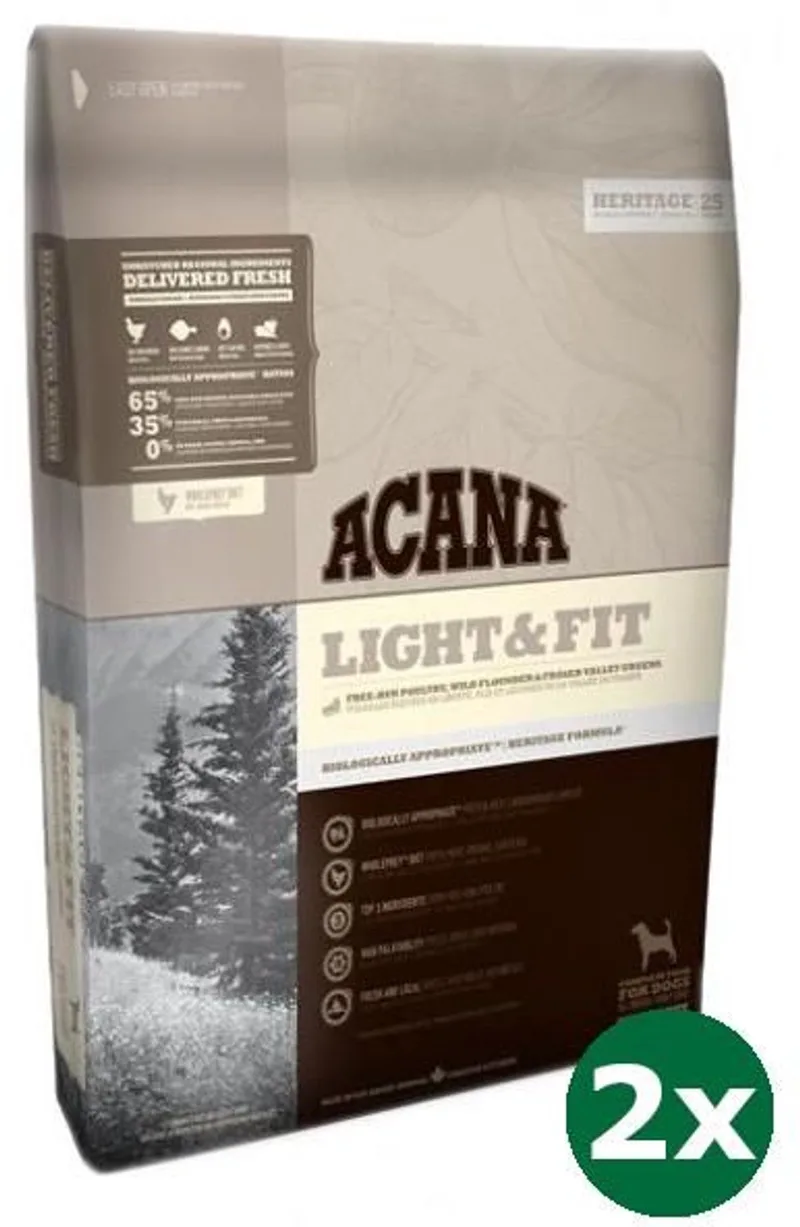 2x11,4 kg Acana dog light & fit hondenvoer von Acana – Produktfoto