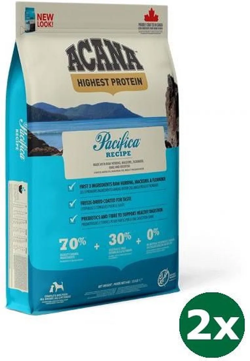 2x11,4 kg Acana highest protein pacifica dog hondenvoer von Acana – Produktfoto