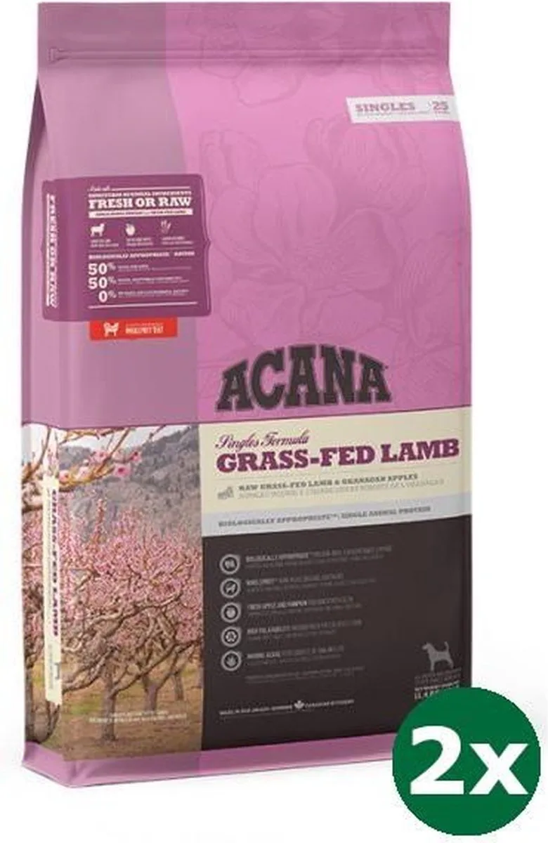 2x11,4 kg Acana singles grass-fed lamb dog hondenvoer von Acana – Produktfoto