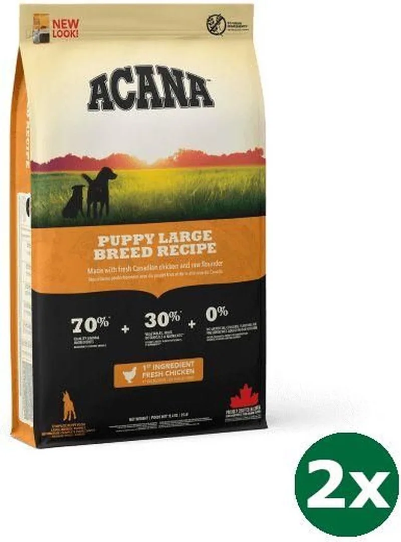 2x17 kg Acana dog puppy large breed hondenvoer de Acana – photo produit