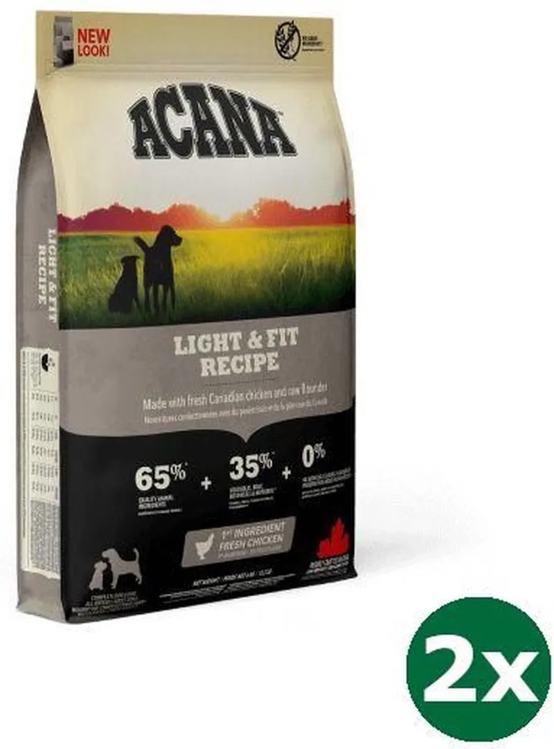 2x2 kg Acana dog light & fit hondenvoer de Acana – photo produit
