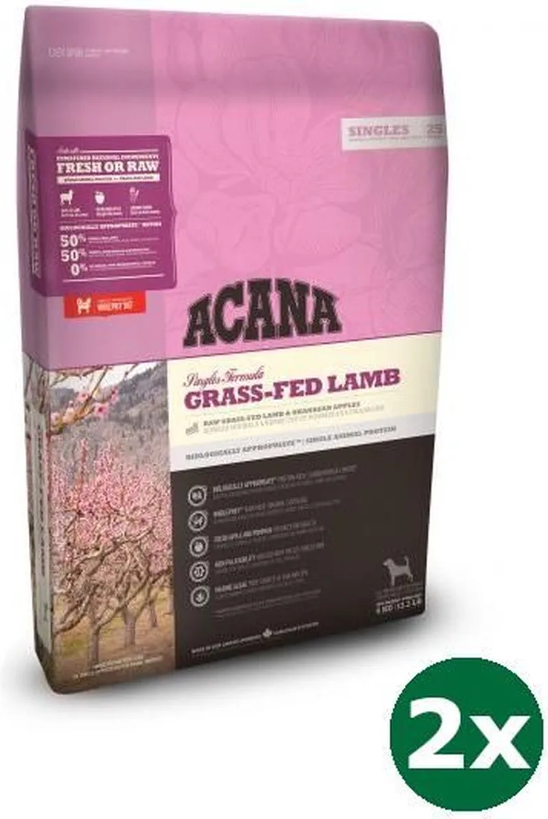2x2 kg Acana singles grass-fed lamb dog hondenvoer by Acana – product photo