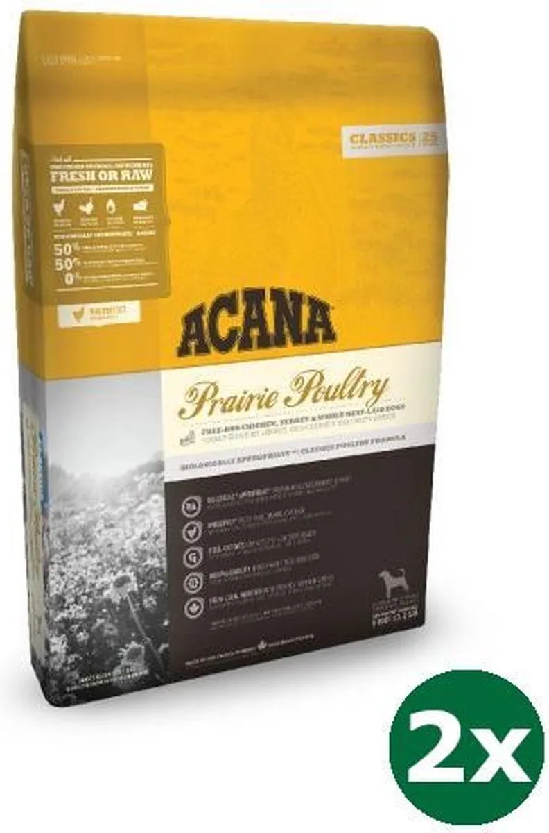 2x9,7 kg Acana classics prairie poultry hondenvoer by Acana – product photo