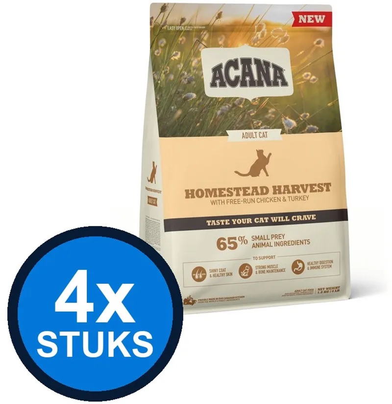 4x Acana - Cat homestead harvest chicken & turkey 1,8kg - Kattenvoer - 1.8 kg by Acana – product photo
