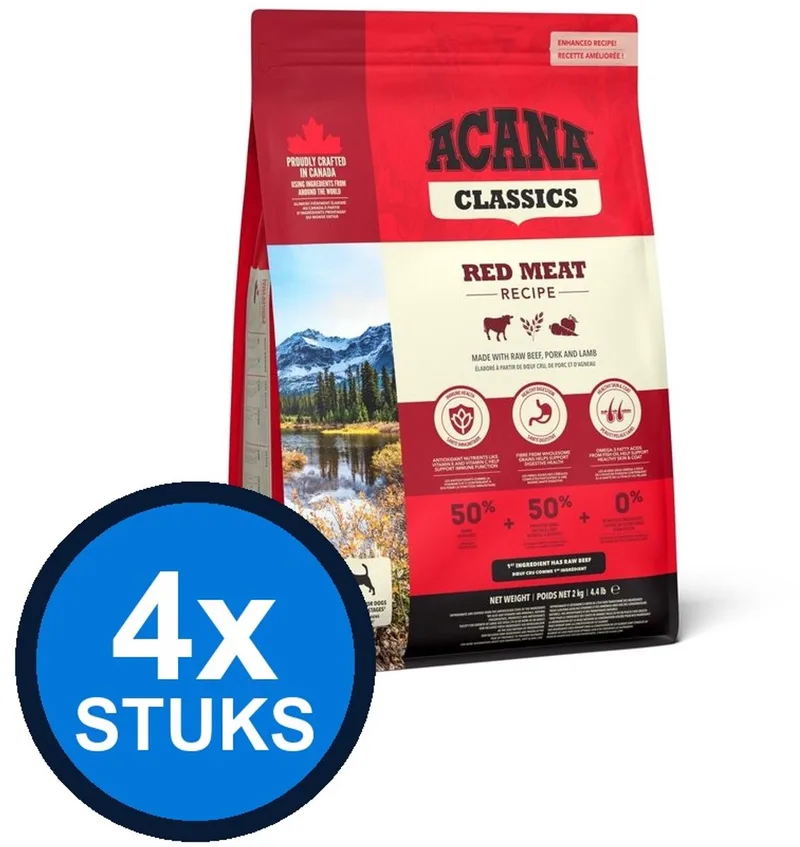 4x Acana - Classics (Old) red meat 2kg - Hondenvoer - 2 kg von Acana – Produktfoto