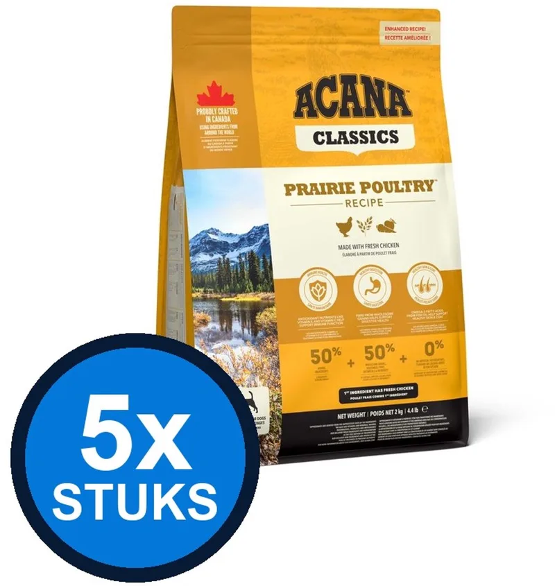 5x Acana - Classics (Old) prairie poultry 2kg - Hondenvoer - 2 kg de Acana – photo produit