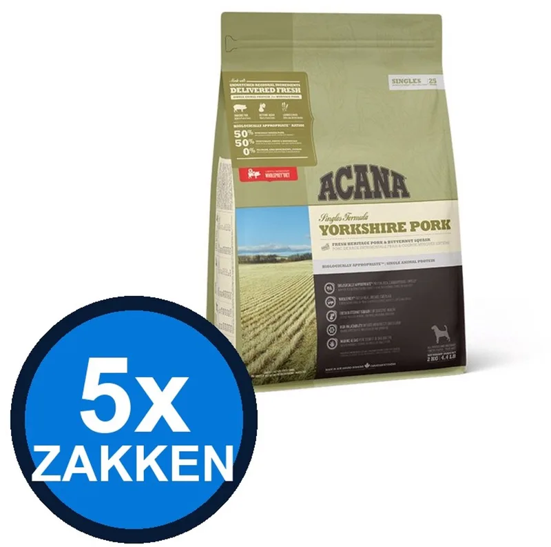 5x Acana - Singles Yorkshire Pork - Hondenvoer Droogvoer - 2 kg by Acana – product photo