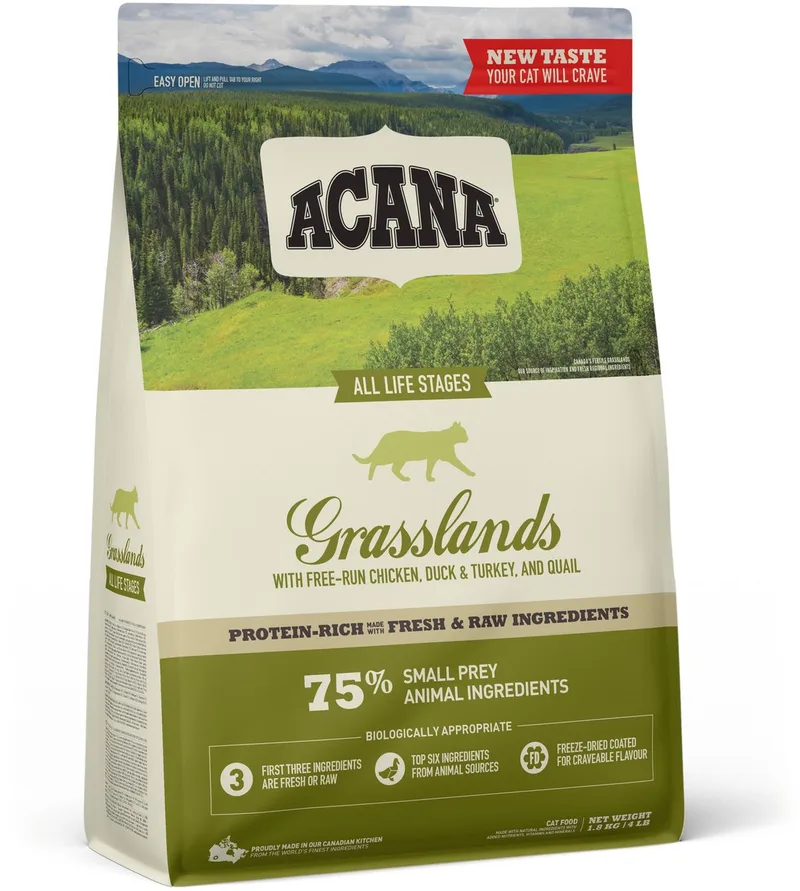 Cat Grasslands Lam&Eend&Witvis - Kattenvoer - 1.8 kg by Acana – product photo