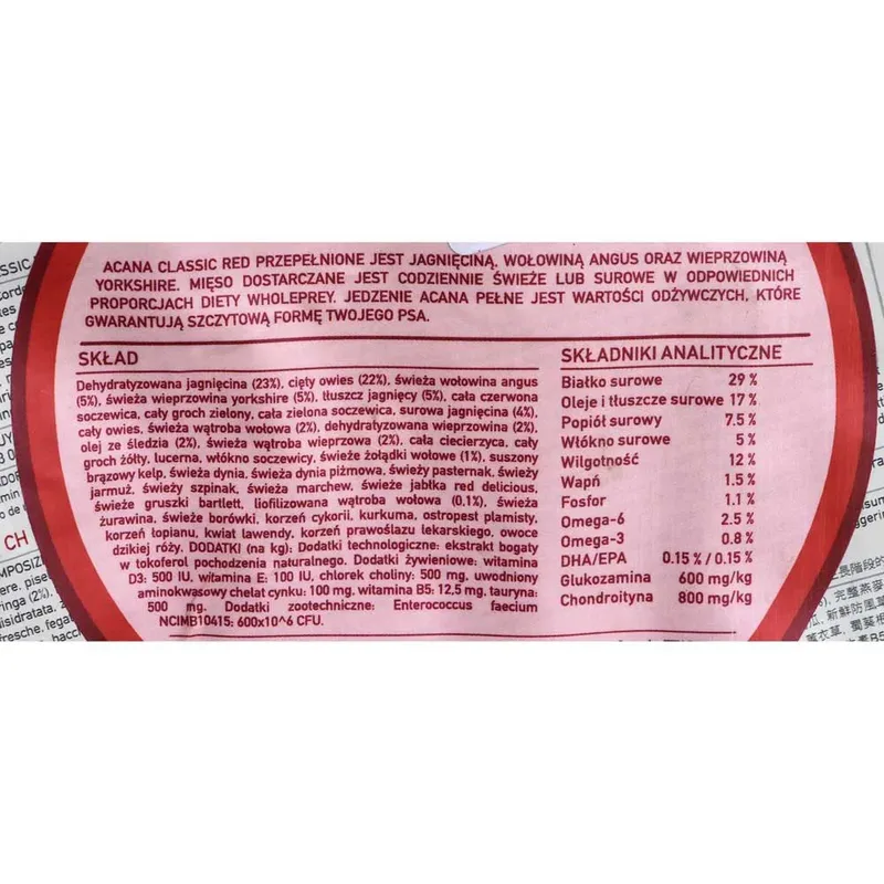 Hondenvoer Acana Classic Red - Vers Vlees, Omega-3, 2 kg by Acana – product photo 3 of 3