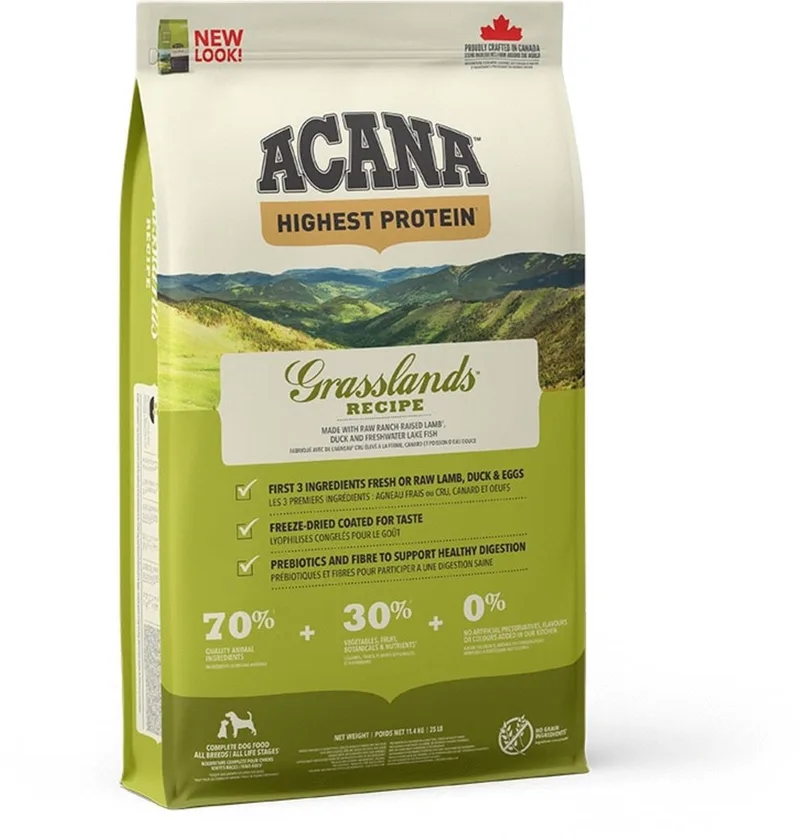 Hondenvoer ACANA - Highest Protein Grasslands - Graanvrij, Eiwitrijk, 11.4 kg by Acana – product photo