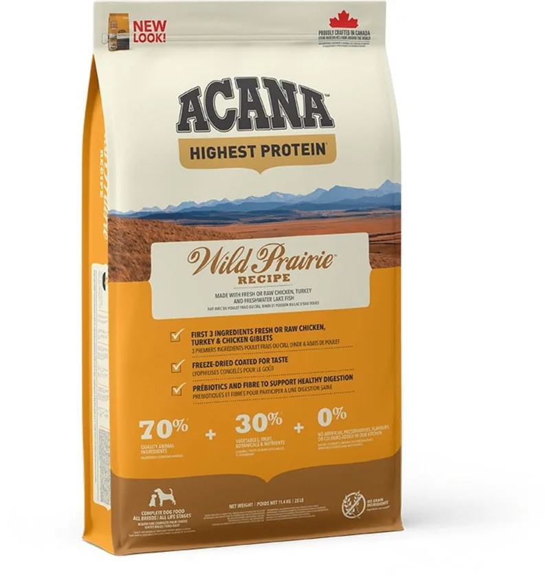 Hondenvoer - Hoogste Eiwit Wild Prairie - Kip en Kalkoen, 11.4 kg, Graanvrij by Acana – product photo