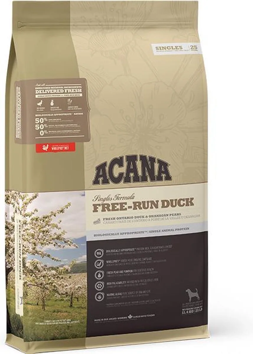 SINGLES Free-Run Duck 11.4 kg. | 11.4 kilogram de Acana – photo produit