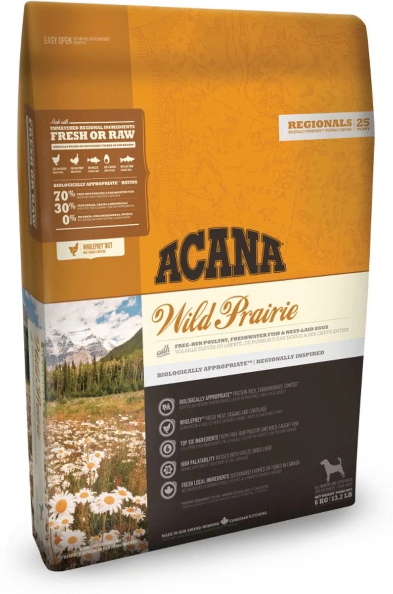 Wild Prairie - Droog Hondenvoer - Hoog Eiwitgehalte - Glutenvrij - WholePrey Dieet von Acana – Produktfoto