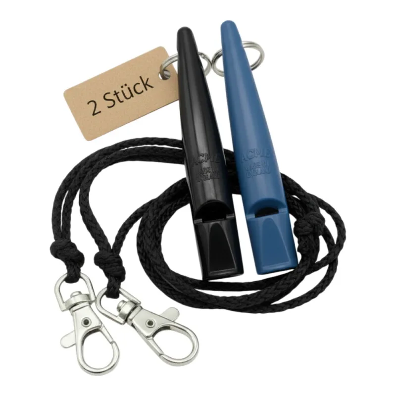 ACME 210.5 Doppelpack Hundepfeife mit Pfeifenband de Acme en Bleu, Regular – photo produit