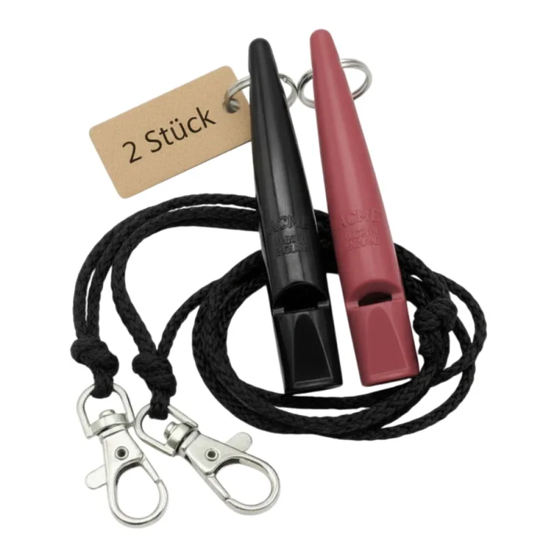 ACME 210.5 Doppelpack Hundepfeife mit Pfeifenband von Acme in Fuchsia, Regular – Produktfoto