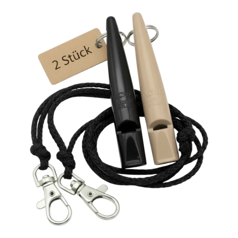 ACME 210.5 Doppelpack Hundepfeife mit Pfeifenband de Acme en Hellbraun, Regular – photo produit