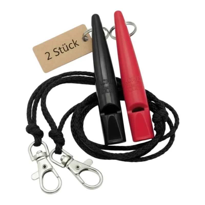 ACME 210.5 Doppelpack Hundepfeife mit Pfeifenband de Acme en Karmesinrot, Regular – photo produit