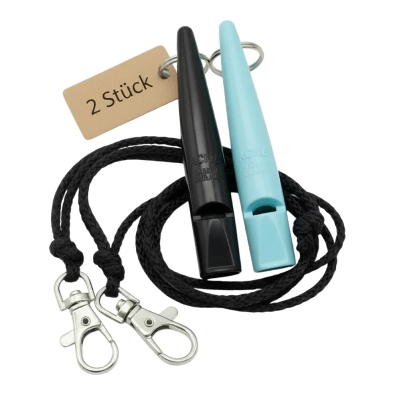 ACME 210.5 Doppelpack Hundepfeife mit Pfeifenband de Acme en Bleu clair, Regular – photo produit