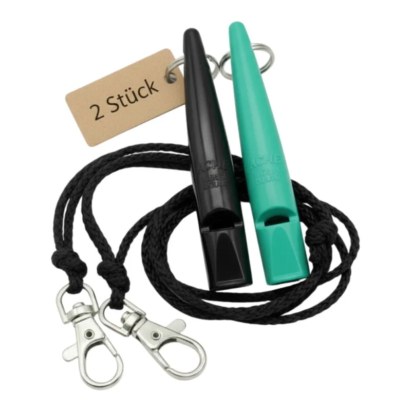 ACME 210.5 Doppelpack Hundepfeife mit Pfeifenband de Acme en Smaragdgrün, Regular – photo produit