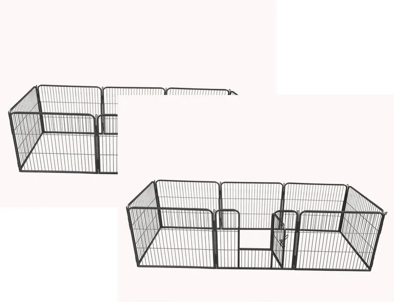 Adori 8-Hoekige Puppyren - Hondenbench - 2 x 76x81 cm fra Adori i Grå – produktbillede