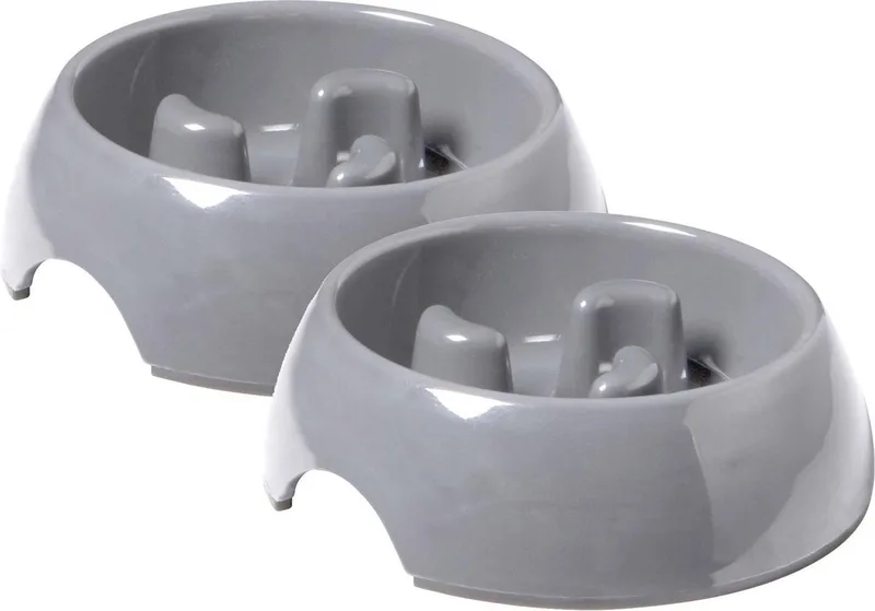 Anti-Schrok Voerbak S 200ml - Hondenvoerbak - 2 x 14 cm Small de Adori en Gris – photo produit
