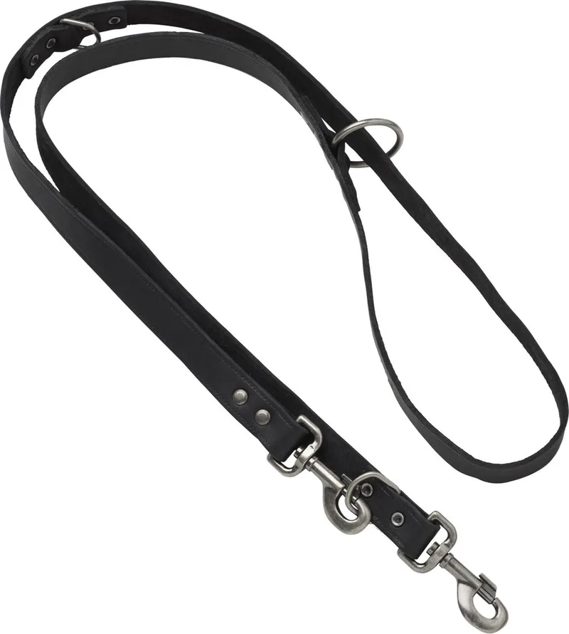 Dresseerlijn Vetleder Met Print 200x1.8 cm - Hondenriem von Adori in Schwarz – Produktfoto