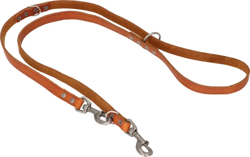 Dresseerlijn Vetleder Met Print - Hondenriem - 200x1.8 cm M/L de Adori en Cognac – photo produit