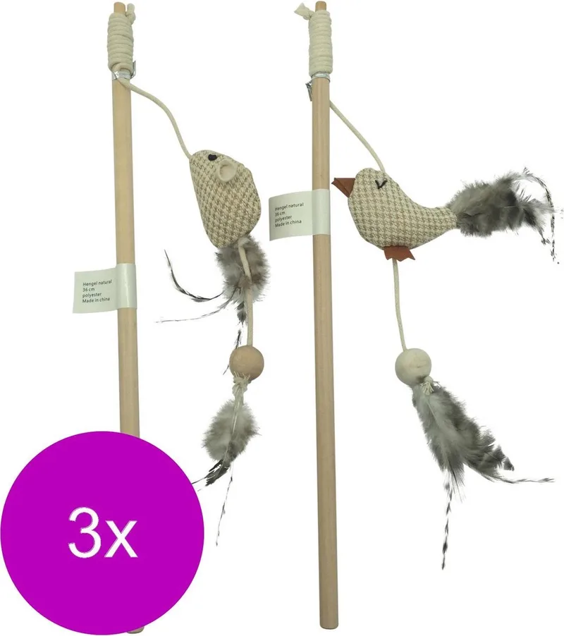 Hengel Natural - Kattenspeelgoed - 3 x 36 cm de Adori en Assorti – photo produit