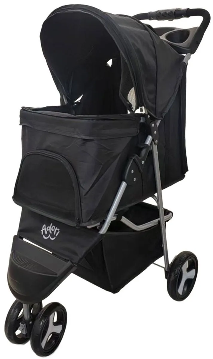 Hondenbuggy Inklapbaar - Hondentrolley - 80x46x100 cm von Adori in Schwarz – Produktfoto