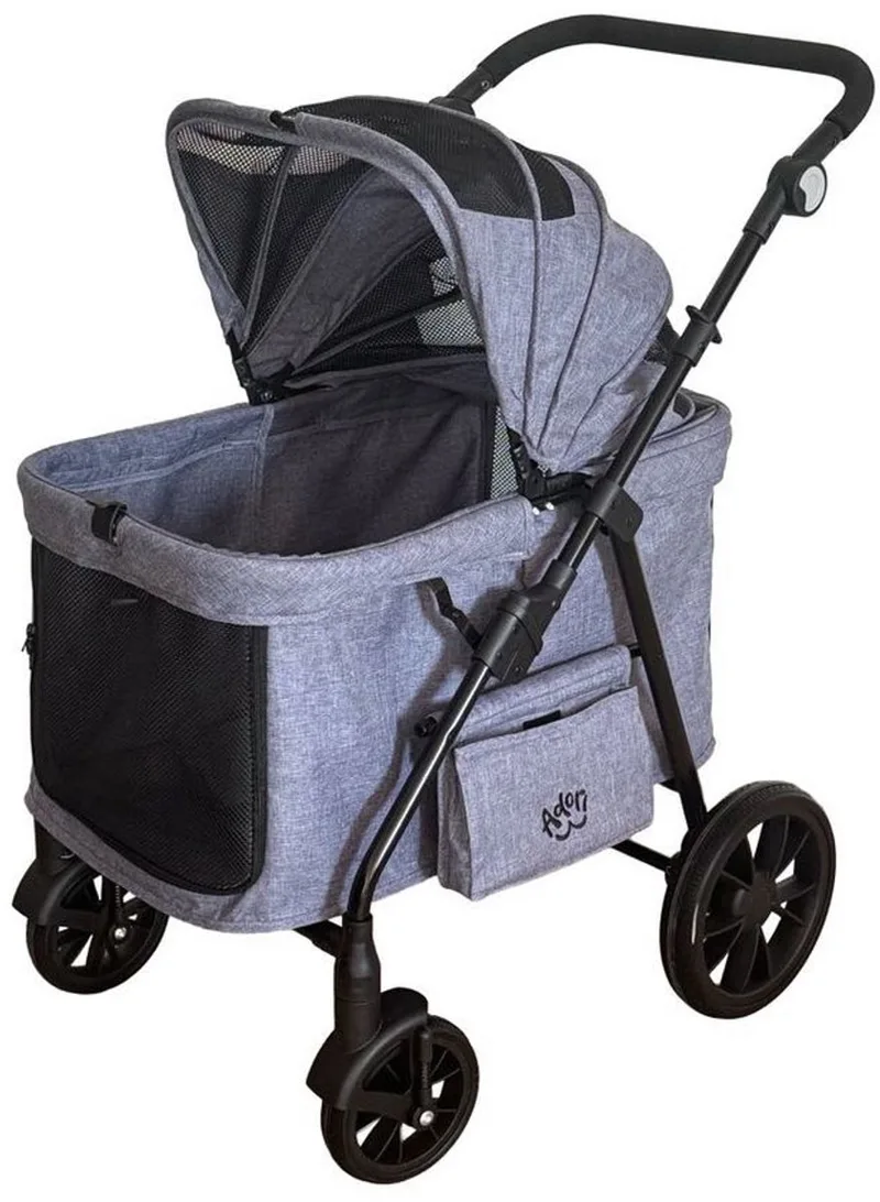 Hondenbuggy Inklapbaar Luxe - Hondentrolley - 52x83x75 cm de Adori en Gris – photo produit