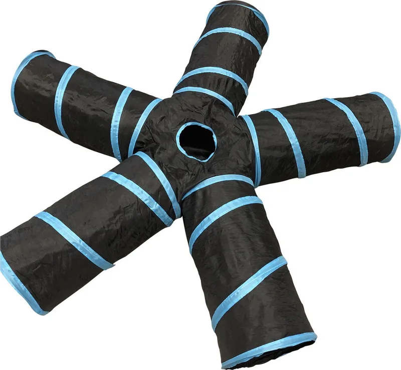 Katten Tunnel 5 Gangen - Kattenspeelgoed - Ø25x50 cm de Adori en Noir – photo produit