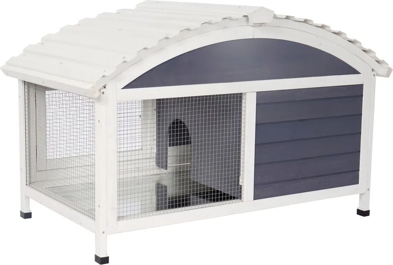 Konijnenhok Jax - Dierenverblijf - 117x70x74 cm Grijs de Adori en Blanc – photo produit