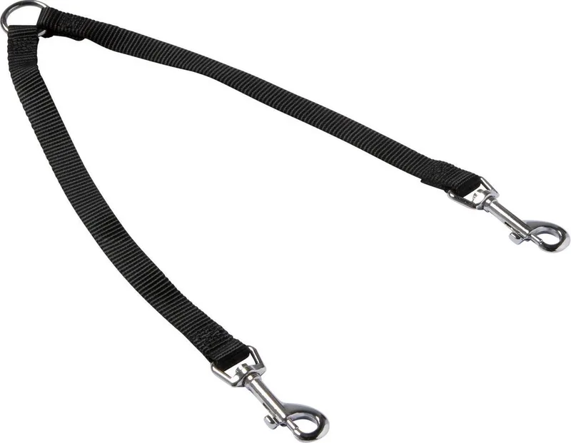 Koppelstel Nylon - Duo hondenriem - Xs/S 28-42x1.5 Cm de Adori en Noir – photo produit