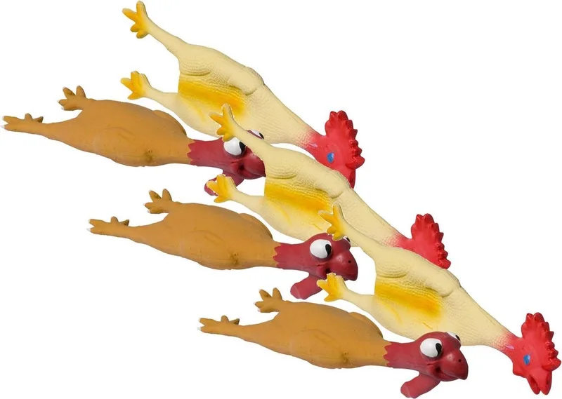 Latex Toy Kip Met Pieper - Hondenspeelgoed - 3 x 42 cm by Adori in Assorti – product photo