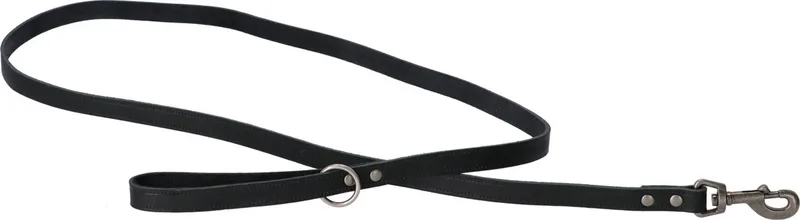 Looplijn Vetleder Met Print - Hondenriem - 180x1.8 cm Zwart M/L de Adori en Cognac – photo produit